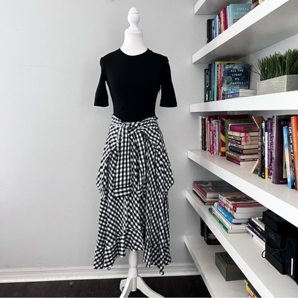 Maje rapri black and white gingham dress size 1 small - Picture 4 of 16